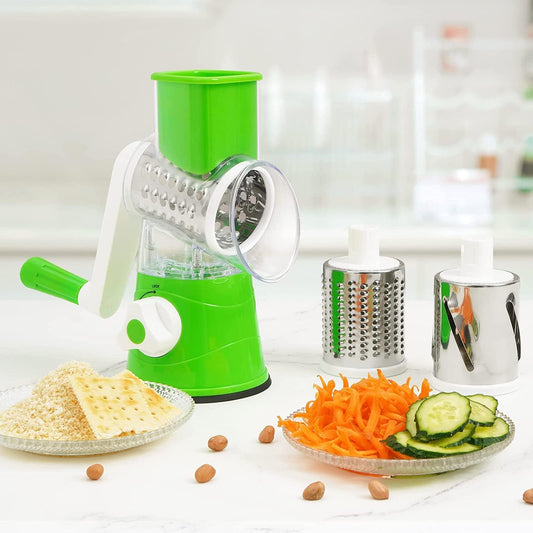 3 IN 1 ROTARY GRATER VEGETABLE SLICER ( MIXED COLOR )